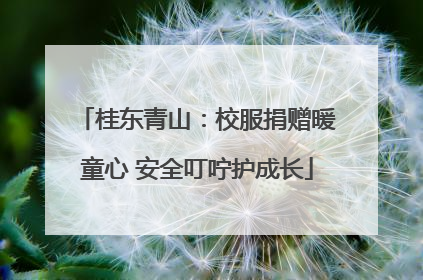 桂东青山：校服捐赠暖童心 安全叮咛护成长