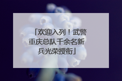 欢迎入列！武警重庆总队千余名新兵光荣授衔