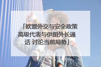 欧盟外交与安全政策高级代表与伊朗外长通话 讨论当前局势