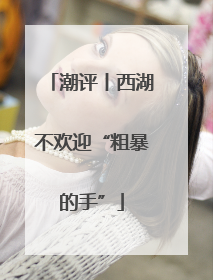 潮评丨西湖不欢迎“粗暴的手”
