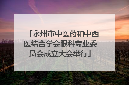 永州市中医药和中西医结合学会眼科专业委员会成立大会举行
