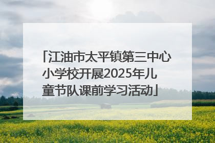 江油市太平镇第三中心小学校开展2025年儿童节队课前学习活动