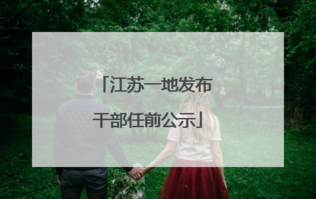 江苏一地发布干部任前公示
