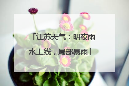江苏天气：明夜雨水上线，局部暴雨