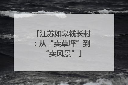 江苏如皋钱长村：从“卖草坪”到“卖风景”