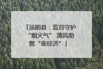 汤阴县：监督守护“烟火气” 清风助燃“夜经济”
