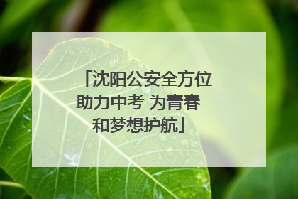沈阳公安全方位助力中考 为青春和梦想护航