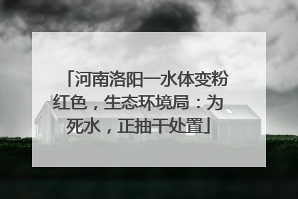 河南洛阳一水体变粉红色，生态环境局：为死水，正抽干处置