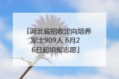 河北省招收定向培养军士909人 6月26日起填报志愿