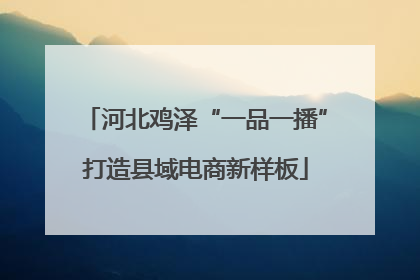 河北鸡泽“一品一播”打造县域电商新样板