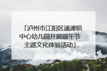 泸州市江阳区通滩镇中心幼儿园开展端午节主题文化体验活动