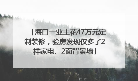 海口一业主花47万元定制装修，验房发现仅多了2样家电、2面背景墙