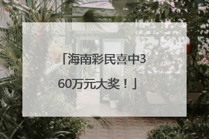 海南彩民喜中360万元大奖！
