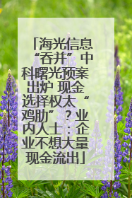 海光信息“吞并”中科曙光预案出炉 现金选择权太“鸡肋”？业内人士：企业不想大量现金流出