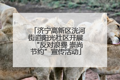 济宁高新区洸河街道阳光社区开展“反对浪费 崇尚节约”宣传活动