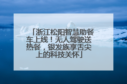 浙江松阳智慧助餐车上线！无人驾驶送热餐，银发族享舌尖上的科技关怀