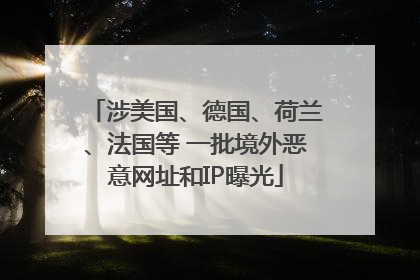 涉美国、德国、荷兰、法国等 一批境外恶意网址和IP曝光