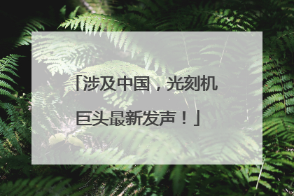 涉及中国，光刻机巨头最新发声！