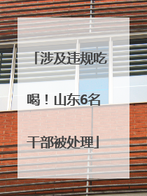涉及违规吃喝！山东6名干部被处理