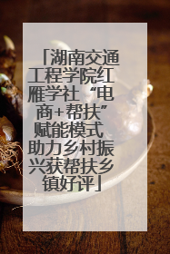 湖南交通工程学院红雁学社“电商+帮扶”赋能模式 助力乡村振兴获帮扶乡镇好评