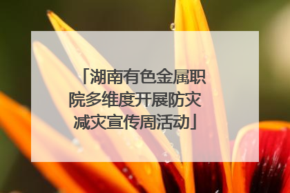 湖南有色金属职院多维度开展防灾减灾宣传周活动