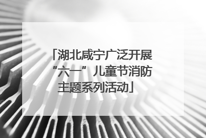 湖北咸宁广泛开展“六一”儿童节消防主题系列活动