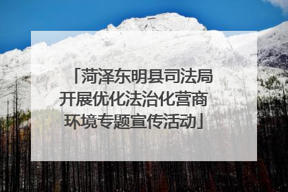 菏泽东明县司法局开展优化法治化营商环境专题宣传活动