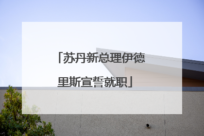 苏丹新总理伊德里斯宣誓就职