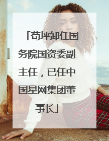 苟坪卸任国务院国资委副主任，已任中国星网集团董事长