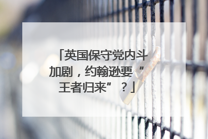 英国保守党内斗加剧，约翰逊要“王者归来”？