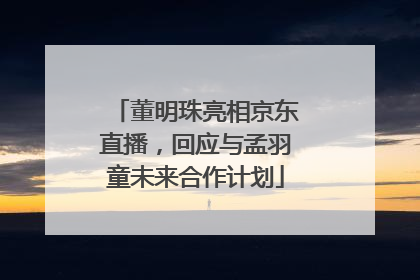 董明珠亮相京东直播，回应与孟羽童未来合作计划