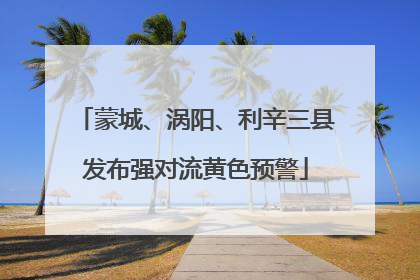 蒙城、涡阳、利辛三县发布强对流黄色预警