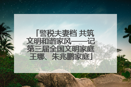 警税夫妻档 共筑文明和谐家风——记第三届全国文明家庭王娜、朱兆鹏家庭