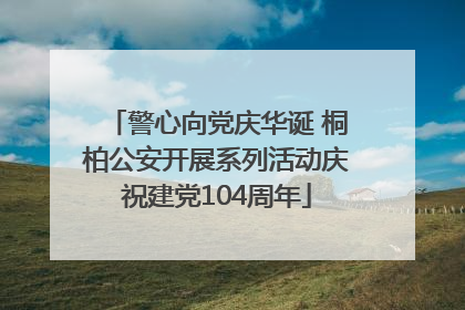 警心向党庆华诞 桐柏公安开展系列活动庆祝建党104周年