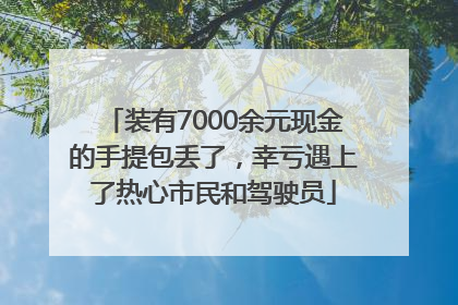 装有7000余元现金的手提包丢了，幸亏遇上了热心市民和驾驶员
