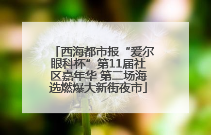 西海都市报“爱尔眼科杯”第11届社区嘉年华 第二场海选燃爆大新街夜市