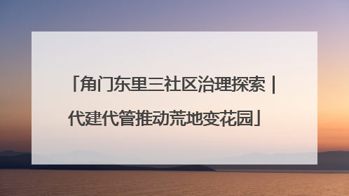 角门东里三社区治理探索｜代建代管推动荒地变花园