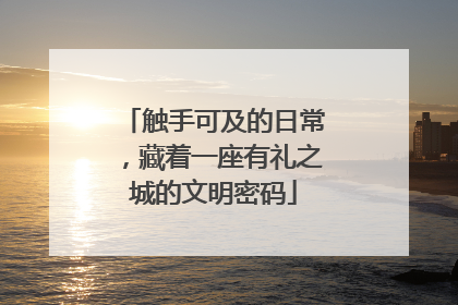 触手可及的日常，藏着一座有礼之城的文明密码