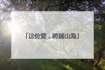 这份爱，跨越山海