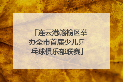连云港赣榆区举办全市首届少儿乒乓球俱乐部联赛