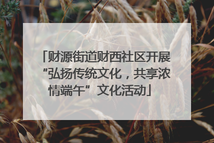 财源街道财西社区开展“弘扬传统文化，共享浓情端午”文化活动