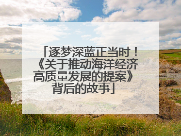 逐梦深蓝正当时！《关于推动海洋经济高质量发展的提案》背后的故事
