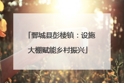 鄄城县彭楼镇：设施大棚赋能乡村振兴