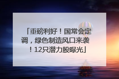 重磅利好！国常会定调，绿色制造风口来袭！12只潜力股曝光