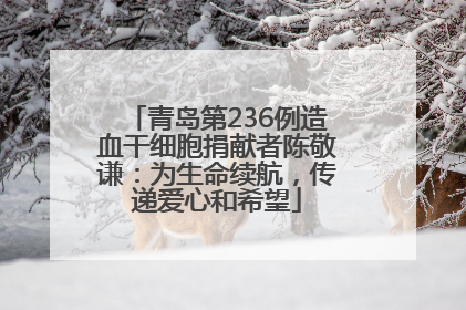 青岛第236例造血干细胞捐献者陈敬谦：为生命续航，传递爱心和希望