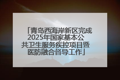 青岛西海岸新区完成2025年国家基本公共卫生服务疾控项目暨医防融合督导工作