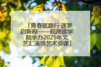 青春医路行·逐梦启新程——皖南医学院举办2025年文艺汇演暨艺术党课