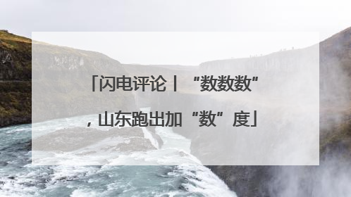 闪电评论丨“数数数”，山东跑出加“数”度