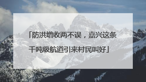 防洪增收两不误，嘉兴这条千吨级航道引来村民叫好