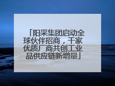 阳采集团启动全球伙伴招商，千家优质厂商共创工业品供应链新增量